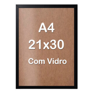 Quadro Moldura  A4 21x30cm com Vidro para Poster Fotografia Certificado