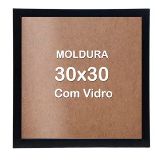 Moldura Quadro Laqueada 30x30cm com Vidro