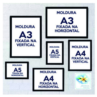 Kit Moldura Quadro Laqueada 6 peças com Vidro