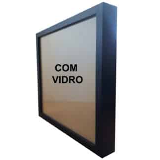 Quadro Moldura Caixa Para Esconder Quadro De Luz 35x35cm com Vidro